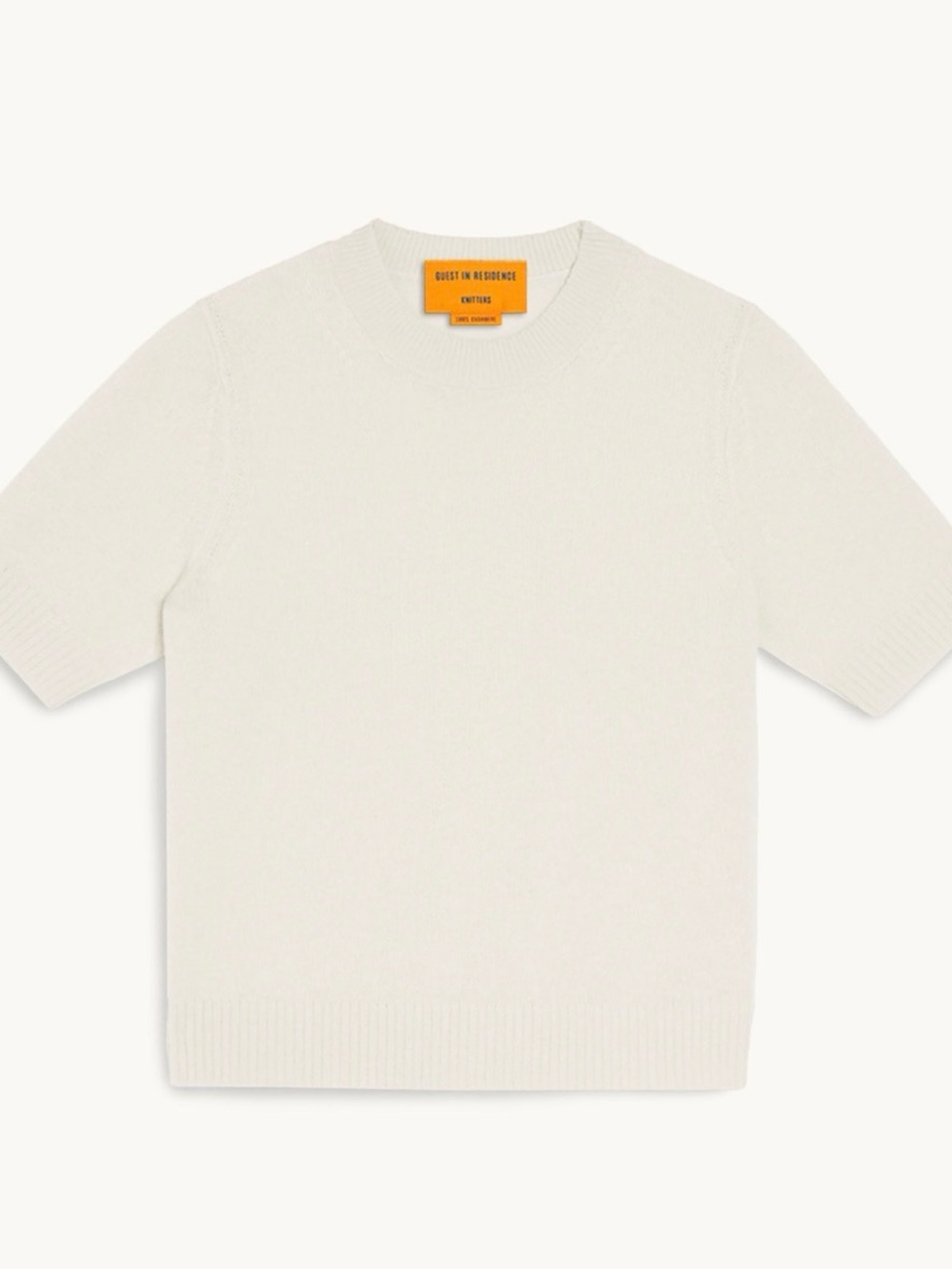 Sweater Tee Guest In Residence  Cream Short-Sleeve Knit Sweater